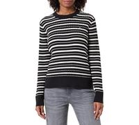 Tommy Hilfiger CO Cable Fine GG C-NK LS - Suéter para Mujer, WW0WW44993, Color Negro (Negro/Calico Multi STP), XL, Negro (Negro/Calico Multi STP), XL