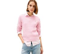 Tommy Hilfiger Co Cable Mid GG C-Nk LS Swt Ww0Ww47644 Suéter pulóver, Pink (Bonita Pink), S para Mujer