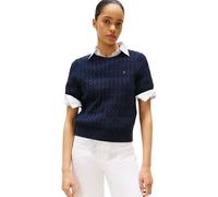 Tommy Hilfiger Co Cable Mid GG S/S C-nk Swt Ww0ww45656 Suéter pulóver Mujer (Pack de 1)