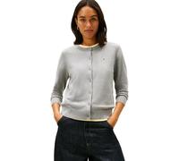 Tommy Hilfiger CO Jersey Fine GG C-NK LS Cardi WW0WW42370 - Cárdigan para Mujer, Color Gris (Med Heather Grey), Talla M, Gris (Med Heather Grey), M