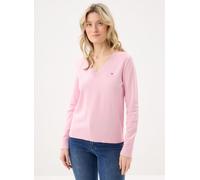 Tommy Hilfiger CO Jersey Fine GG V-NK LS SWT WW0WW40098 - Jersey para Mujer, Color Rosa (Rosa Bonita), Talla L, Rosa (Bonita Pink), L