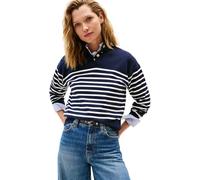 Tommy Hilfiger CO Jersey Gold BTN Mock-NK SWT WW0WW47467 - Jersey para Mujer, Color Blanco, Talla XXXL, Blanco (suéteres Blancos Delgados colocados), 3XL Grande Alto
