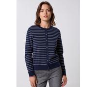 Tommy Hilfiger Cárdigan Jersey Stitch Cardigan elegante, Multicolor (Dark Night Navy/ Ivory Silk Stp Gs), S