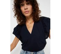 Tommy Hilfiger Co Sateen Frill Blouse Slvls 34 Azul