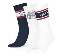 Tommy Hilfiger College Giftbox Calcetines de tripulación, Blanco, 35-38 (Pack de 3) Unisex Adulto