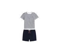 TOMMY HILFIGER Conjunto de bebé de 2 piezas, camiseta y pantalones cortos azul oscuro | 80