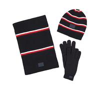 Tommy Hilfiger Conjunto de Gorro, Bufanda y Guante, Cielo Desierto a Rayas, Taille Unique para Hombre