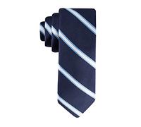 Tommy Hilfiger Corbatas lisas y estampadas para niños grandes, Navy Stripe - Pattern, talla única