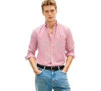 Tommy Hilfiger Core Flex Pop Classic STP Camisa para Hombre, MW0MW41403 L/S, Color Rojo, L, Rojo (Rojo Medio/Raya), L