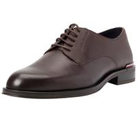 Tommy Hilfiger CORE RWB HILFIGER TEXT LTH SHOE FM0FM05255, Zapatos Derby Hombre, Marrón (Cocoa), 44 EU