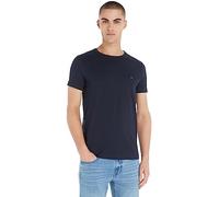 Tommy Hilfiger CORE STRETCH SLIM C-NECK TEE, S/S T-Shirts Hombre, Azul (Desert Sky), S