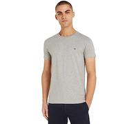 Tommy Hilfiger CORE STRETCH SLIM C-NECK TEE, S/S T-Shirts Hombre, Gris (Light Grey Heather), S