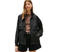 Tommy Hilfiger Cortavientos Mujer Nylon Packable con cremallera, Negro (Black), L