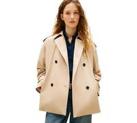 Tommy Hilfiger Cotton Short Trench Ww0ww40481 Chaqueta de Aviador, Beige (Beige), L para Mujer