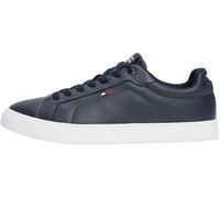 Tommy Hilfiger Court Sneaker Hombre Icon Flag Essential de Piel, Azul (Desert Sky), 41