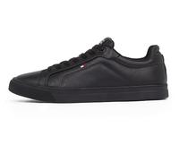 Tommy Hilfiger Court Sneaker Hombre Icon Flag Essential de piel, Negro (Black), 40