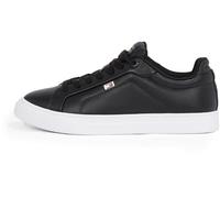 Tommy Hilfiger Court Sneaker Mujer Icon Flag de Piel, Negro (Black), 41