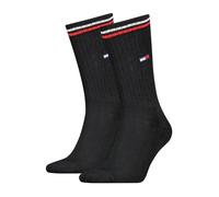 Tommy Hilfiger Crew Calcetines, Black, 39/42 (Pack de 2) Unisex
