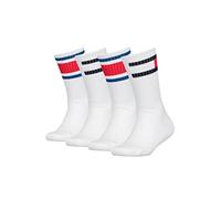 Tommy Hilfiger Crew Sock, Blanco (White), 31 (Pack de 4) Unisex Niños