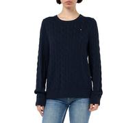 Tommy Hilfiger CRV Co Cable VAR LS C-Nk Swt Ww0Ww45328 Suéter pulóver, Blue (Dark Night Navy), 48 para Mujer