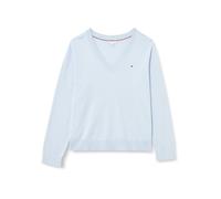 Tommy Hilfiger CRV CO Jersey Stitch LS V-NK SWT WW0WW46079 para Mujer, Azul (Breezy Blue), 76
