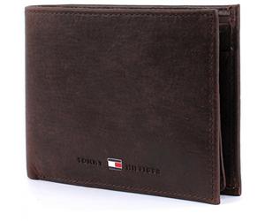 Tommy Hilfiger Cuero Monedero Johnson CC Flap and Coin Wallet Brown marrón