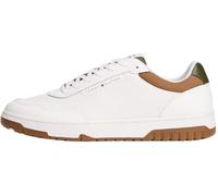 Tommy Hilfiger Cupsole Sneaker Hombre Basket Core Low Top, Multicolor (Ecru/Army Green), 46