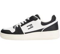 Tommy Hilfiger Cupsole Sneaker Hombre Retro Basket Low Top, Negro (Black), 43