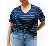 Tommy Hilfiger Curve Tommy Hilfiger Curve - Camiseta de mujer de manga corta con cuello pico. Azul marino Talla 48