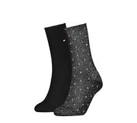 Tommy Hilfiger Dot Calcetines clásicos, Black Lurex, 39-42 (Pack de 2) Mujeres