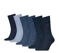 Tommy Hilfiger Dot Classic Sock, Azul Marino y Azul, 39-42 (Pack de 6) para Hombre