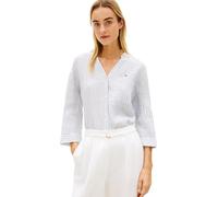 Tommy Hilfiger ESS Linen Collarless Shirt Ww0ww48926 Camisa L/S Mujer (Pack de 1)