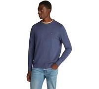 Tommy Hilfiger Essential SSNL MW0MW39999 - Suéter de algodón con Cuello Redondo para Hombre, Color Azul, Talla XS, Azul (Aegean Sea Heather), XS