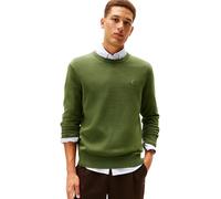 Tommy Hilfiger Essential SSNL MW0MW39999 - Suéter de algodón con Cuello Redondo para Hombre, Color Verde, Talla XS, Verde (Pino de montaña), XS