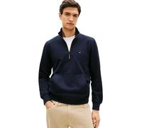 Tommy Hilfiger Essential Terry MW0MW43115 - Sudadera de Tela de Toalla con Cremallera de 1/4 para Hombre, Color Azul, Talla L