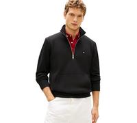 Tommy Hilfiger Essential Terry MW0MW43115 - Sudadera de Tela de Toalla con Cremallera de 1/4 para Hombre, Color Negro, Talla M