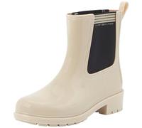 Tommy Hilfiger Essential Tommy Rainboot FW0FW07760, Bota Baja Mujer, Beige (White Clay), 37 EU