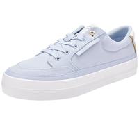 Tommy Hilfiger Essential Vulc Textile Sneaker, Zapatillas Deportivas Mujer, Azul Breezy, 38 EU