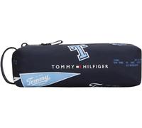 Tommy Hilfiger Estuche Infantil Unisex Essential Pencil Case Estuche para lápices, Azul (Space Blue All Over Print), Talla Única