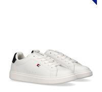 Tommy Hilfiger Flag Contrast Heel Trainers, White, 30