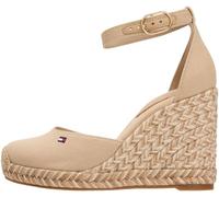 Tommy Hilfiger Flag FW0FW09225 - Alpargatas de cuña con punta cerrada para mujer, color beige (guijarro arcillado), 6.5