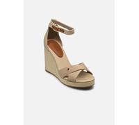 Sandalias de cuña cruzadas Mujer Talla 41. Color Beige