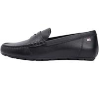 Tommy Hilfiger Flag Leather Driver Loafer Fw0fw09350, Zapatos de Conductor Mujer, Black (Black), 40 EU