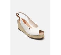 Tommy Hilfiger Alpargatas de cuña Mujer Flag Mid Slingback con Correa Ajustable, Blanco (Ecru), 39