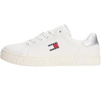 Tommy Hilfiger Flatform Sneaker Mujer Logo Low Top, Multicolor (Ecru/Silver), 36