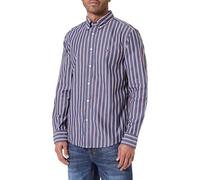 Tommy Hilfiger Flex Mw0Mw39159 - Camisa de Popelina para Hombre, diseño de Rayas atrevidas, Color Azul, Talla M