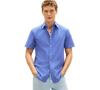 Tommy Hilfiger Flex Poplin STP SS Shirt Mw0mw42860 Camisa S/S, Blue (Wedge Blue/Stripe), L para Hombre