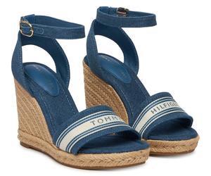 Tommy Hilfiger FW0FW093421CD Alpargatas Cuña Alto Con Logo Vaquero Denim Mujer