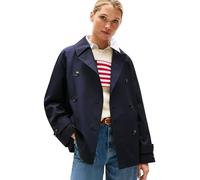 Tommy Hilfiger Gabardina Mujer Cotton Short Corta, Azul (Desert Sky), 36