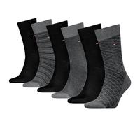 Tommy Hilfiger Giftbox Birdeye Calcetines clásicos, Gris Oscuro, 39-42 (Pack de 6) Hombres